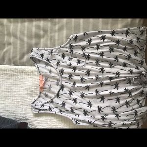 Palm tree tied crop top